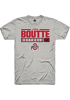 Lorin Boutté  Ohio State Buckeyes Ash Rally NIL Stacked Box Short Sleeve T Shirt