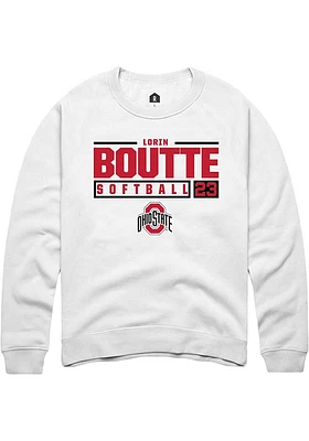 Lorin Boutté Rally Ohio State Buckeyes Mens NIL Stacked Box Long Sleeve Crew Sweatshirt