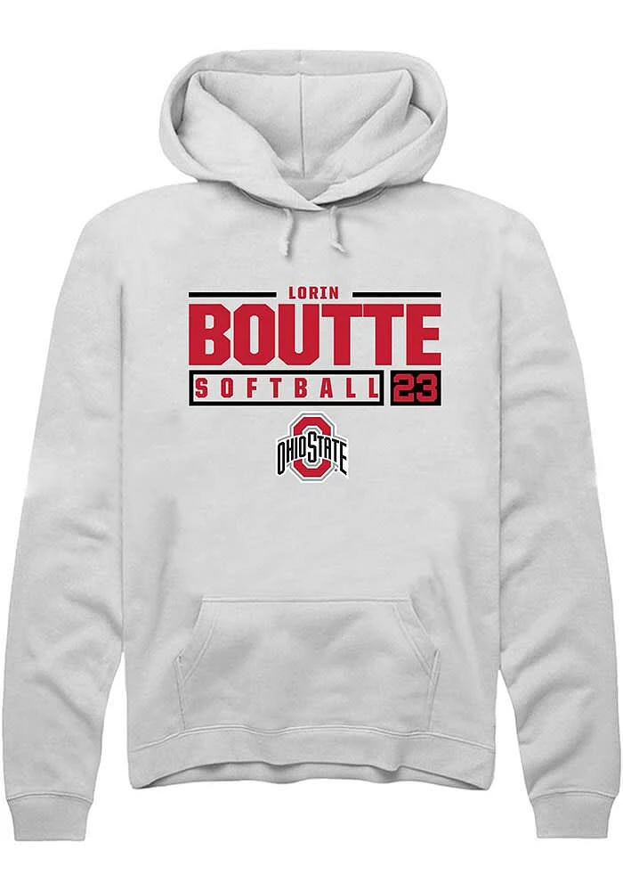 Lorin Boutté Rally Ohio State Buckeyes Mens NIL Stacked Box Long Sleeve Hoodie