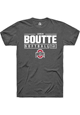 Lorin Boutté  Ohio State Buckeyes Dark Grey Rally NIL Stacked Box Short Sleeve T Shirt
