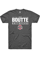Lorin Boutté  Ohio State Buckeyes Dark Grey Rally NIL Stacked Box Short Sleeve T Shirt