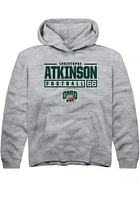 Christophe Atkinson  Rally Ohio Bobcats Youth Grey NIL Stacked Box Long Sleeve Hoodie