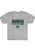 Coleman Owen  Rally Ohio Bobcats Youth Grey NIL Stacked Box Short Sleeve T-Shirt