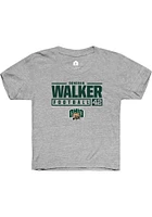 Donovan Walker  Rally Ohio Bobcats Youth Grey NIL Stacked Box Short Sleeve T-Shirt