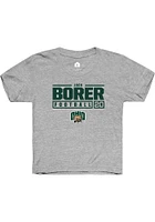 Jack Borer  Rally Ohio Bobcats Youth Grey NIL Stacked Box Short Sleeve T-Shirt