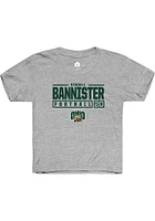 Kendall Bannister  Rally Ohio Bobcats Youth Grey NIL Stacked Box Short Sleeve T-Shirt
