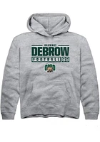 Khamani Debrow  Rally Ohio Bobcats Youth Grey NIL Stacked Box Long Sleeve Hoodie