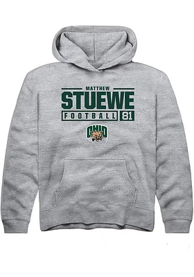 Matthew Stuewe  Rally Ohio Bobcats Youth Grey NIL Stacked Box Long Sleeve Hoodie