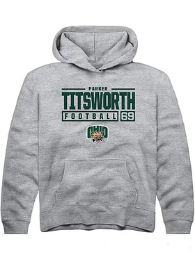 Parker Titsworth  Rally Ohio Bobcats Youth Grey NIL Stacked Box Long Sleeve Hoodie