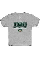Parker Titsworth  Rally Ohio Bobcats Youth Grey NIL Stacked Box Short Sleeve T-Shirt