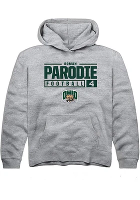 Roman Parodie  Rally Ohio Bobcats Youth Grey NIL Stacked Box Long Sleeve Hoodie