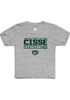 Tigana Cisse  Rally Ohio Bobcats Youth Grey NIL Stacked Box Short Sleeve T-Shirt