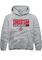 Bennett Christian  Rally Ohio State Buckeyes Youth Grey NIL Stacked Box Long Sleeve Hoodie