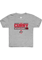 Caden Curry  Rally Ohio State Buckeyes Youth Grey NIL Stacked Box Short Sleeve T-Shirt