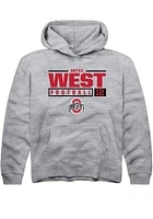 Bryce West  Rally Ohio State Buckeyes Youth Grey NIL Stacked Box Long Sleeve Hoodie