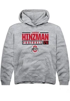 Carson Hinzman  Rally Ohio State Buckeyes Youth Grey NIL Stacked Box Long Sleeve Hoodie