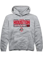 Eddrick Houston  Rally Ohio State Buckeyes Youth Grey NIL Stacked Box Long Sleeve Hoodie