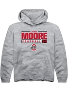 Jason Moore  Rally Ohio State Buckeyes Youth Grey NIL Stacked Box Long Sleeve Hoodie