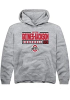 Julian Goines-Jackson  Rally Ohio State Buckeyes Youth Grey NIL Stacked Box Long Sleeve Hoodie