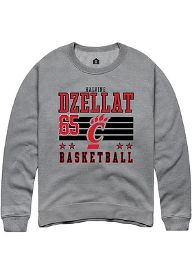 Halvine Dzellat Rally Cincinnati Bearcats Mens NIL Striped Long Sleeve Crew Sweatshirt