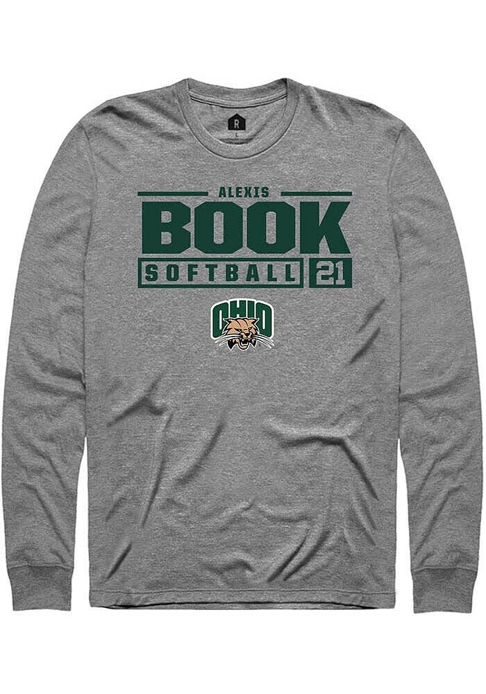 Alexis Book Ohio Bobcats Graphite Rally NIL Stacked Box Long Sleeve T Shirt