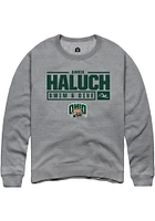 Annie Haluch  Rally Ohio Bobcats Mens Graphite NIL Stacked Box Long Sleeve Crew Sweatshirt