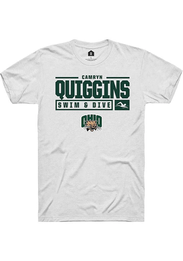 Camryn Quiggins Ohio Bobcats Rally NIL Stacked Box Short Sleeve T Shirt