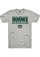 Chris Domke  Ohio Bobcats Ash Rally NIL Stacked Box Short Sleeve T Shirt