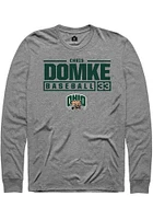 Chris Domke  Ohio Bobcats Graphite Rally NIL Stacked Box Long Sleeve T Shirt