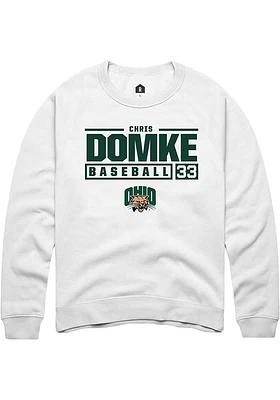 Chris Domke Rally Ohio Bobcats Mens NIL Stacked Box Long Sleeve Crew Sweatshirt