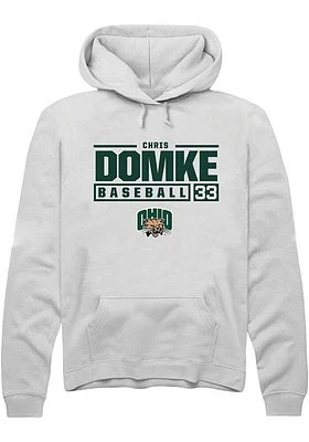Chris Domke Rally Ohio Bobcats Mens NIL Stacked Box Long Sleeve Hoodie