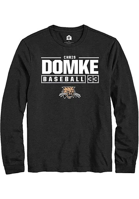 Chris Domke Ohio Bobcats Rally NIL Stacked Box Long Sleeve T Shirt
