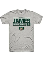 Deborah James  Ohio Bobcats Ash Rally NIL Stacked Box Short Sleeve T Shirt