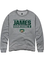 Deborah James  Rally Ohio Bobcats Mens Graphite NIL Stacked Box Long Sleeve Crew Sweatshirt