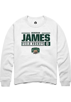 Deborah James Rally Ohio Bobcats Mens NIL Stacked Box Long Sleeve Crew Sweatshirt