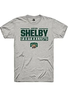 Jarian Shelby  Ohio Bobcats Ash Rally NIL Stacked Box Short Sleeve T Shirt