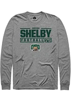 Jarian Shelby  Ohio Bobcats Graphite Rally NIL Stacked Box Long Sleeve T Shirt