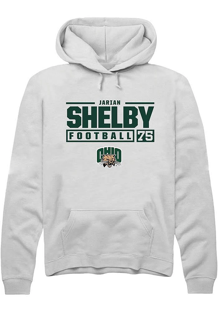 Jarian Shelby Rally Ohio Bobcats Mens NIL Stacked Box Long Sleeve Hoodie