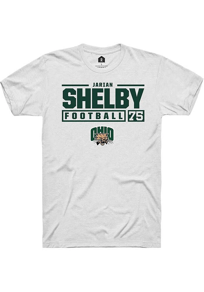 Jarian Shelby Ohio Bobcats Rally NIL Stacked Box Short Sleeve T Shirt