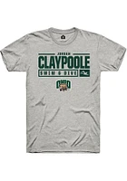 Jordan Claypoole  Ohio Bobcats Ash Rally NIL Stacked Box Short Sleeve T Shirt