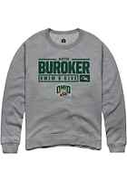 Katie Buroker  Rally Ohio Bobcats Mens Graphite NIL Stacked Box Long Sleeve Crew Sweatshirt