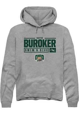 Katie Buroker  Rally Ohio Bobcats Mens Graphite NIL Stacked Box Long Sleeve Hoodie