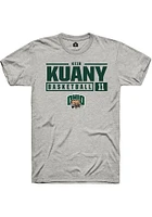 Kiir Kuany  Ohio Bobcats Ash Rally NIL Stacked Box Short Sleeve T Shirt