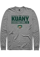 Kiir Kuany  Ohio Bobcats Graphite Rally NIL Stacked Box Long Sleeve T Shirt