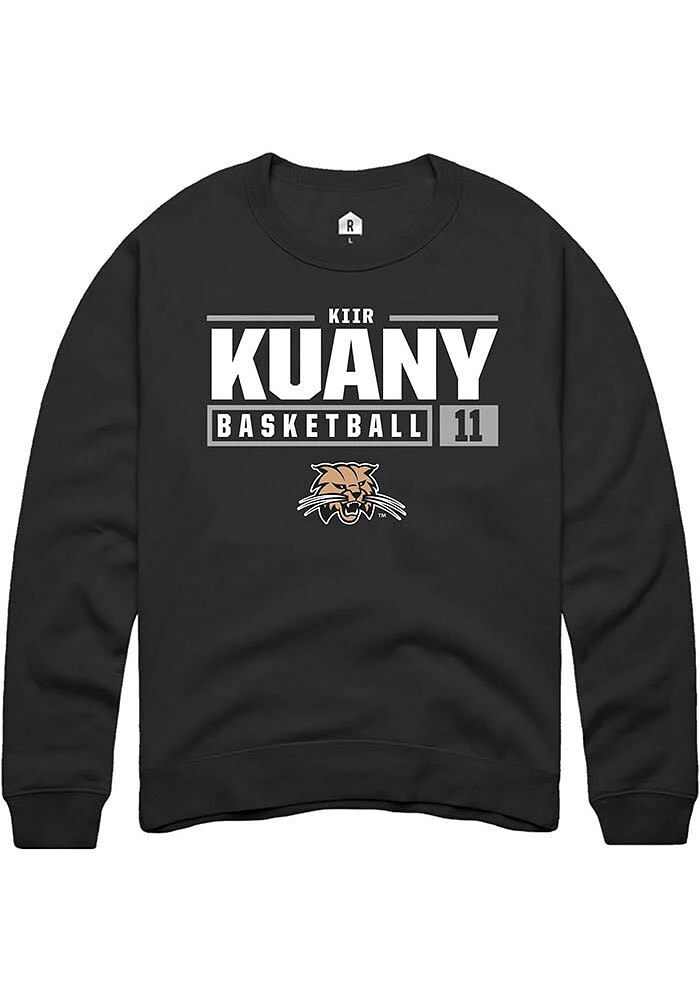 Kiir Kuany Rally Ohio Bobcats Mens NIL Stacked Box Long Sleeve Crew Sweatshirt