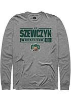 Ky Szewczyk  Ohio Bobcats Graphite Rally NIL Stacked Box Long Sleeve T Shirt