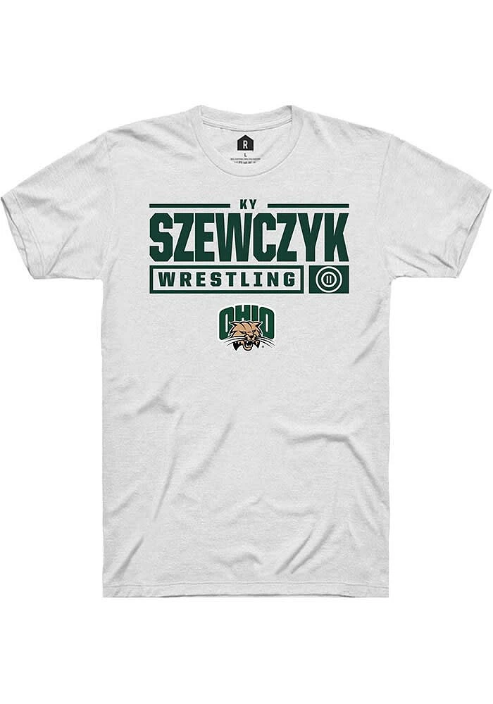 Ky Szewczyk Ohio Bobcats Rally NIL Stacked Box Short Sleeve T Shirt