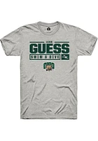 Leah Guess  Ohio Bobcats Ash Rally NIL Stacked Box Short Sleeve T Shirt