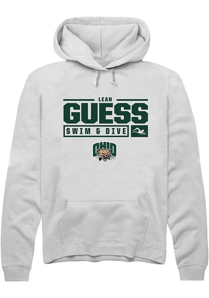 Leah Guess Rally Ohio Bobcats Mens NIL Stacked Box Long Sleeve Hoodie