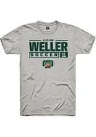 Lillian Weller  Ohio Bobcats Ash Rally NIL Stacked Box Short Sleeve T Shirt